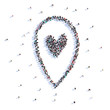 © tai111 - A lot of people form map pointer, love, icon . 3d rendering.
