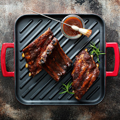 Sticker - Grilled ribs with barbeque sauce