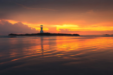 Wall Mural - Lighthouse in sunset