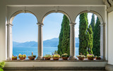 Fototapeta  - The beautiful Villa Monastero in Varenna on a sunny summer day. Lake Como, Lombardy, Italy.