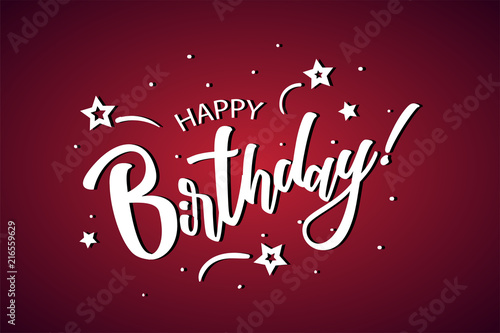 Happy Birthday Lettering Card Banner Beautiful Greeting