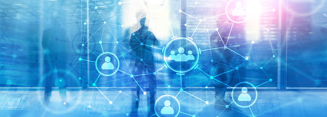 People relation and organization structure. Social media. Business and communication technology concept.