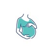 pregnancy logo pregnant woman maternal vector illustration
