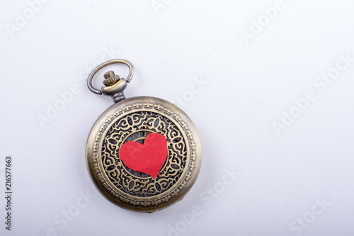 Fotografie, Obraz Concept for valentine's day on retro watch