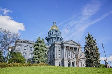 Afternoon view of the historical Colorado State Capitol