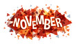 November word concept, Autumn season banner.