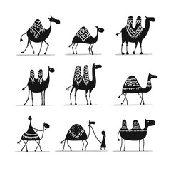Poster - Camels collection, sketch for your design