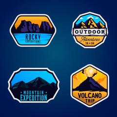 Wall Mural - Mountain logotypes, stickers, badges. Outdoor themed labels