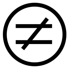 Wall Mural - not equal sign. flat style. not equal icon illustration isolated on white background. not equal icon