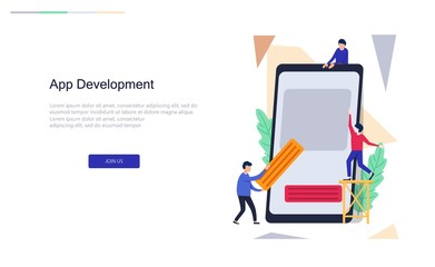App Development for website. Design web pages. Flat illustration
