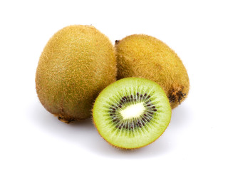 Wall Mural - Slices kiwi fruit isolated on white background