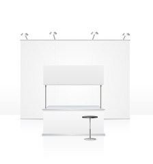 Wall Mural - Realistic Detailed 3d Blank Empty Stand. Vector