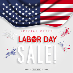 Labor Day sale banner. Labor Day special offer design vector.