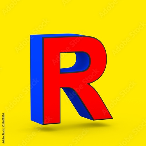 Red And Blue Superhero Letter R Uppercase Isolated On Yellow Background Buy This Stock Illustration And Explore Similar Illustrations At Adobe Stock Adobe Stock