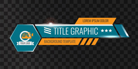 Wall Mural - Video headline title or lower third template. Unique banner design for video