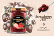 Elegant strawberry jam ads