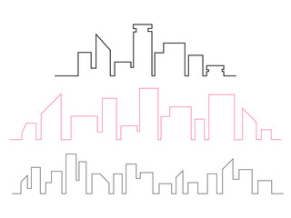 City Skyline continuous line drawing vector illustration. l