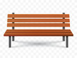 Vector Bench isolated. Park wooden bench illustration