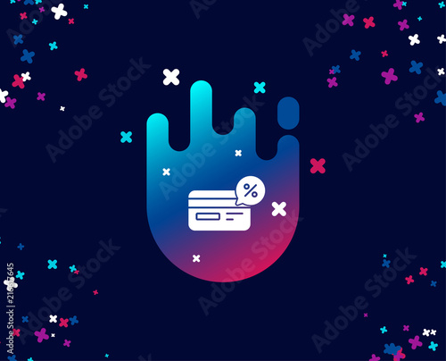 Credit Card Simple Icon Banking Payment Card With Discount Sign