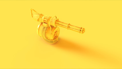 Wall Mural - Yellow Mini Gun 3d illustration 3d render