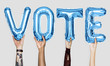 © Rawpixel.com - Blue alphabet balloons forming the word vote