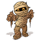 Fototapeta Dinusie - Vector isolated illustration of a merry mummy for Halloween