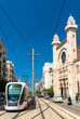 Tram at the Abdellah Ben Salem Mosque in Oran, Algeria