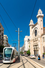 Canvas Print - Tram at the Abdellah Ben Salem Mosque in Oran, Algeria