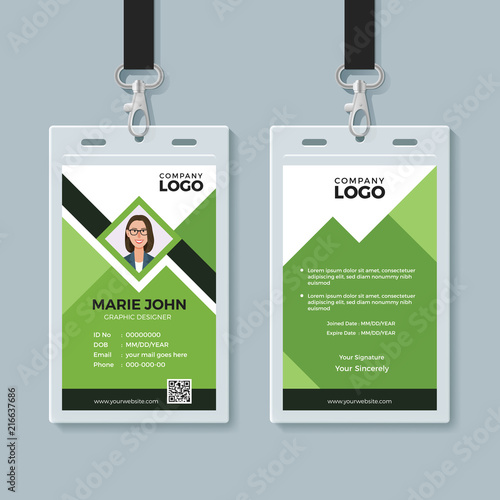 creative green id card