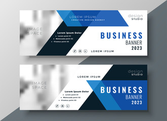 Wall Mural - blue business professional banner with image space