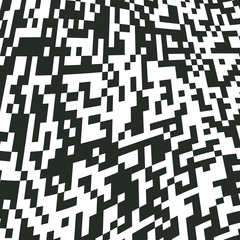 Wall Mural - QR Code Digital Abstract Black and White Pixel Noise Background