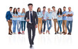 © Viorel Sima - young businessman group leader walks in front of the team