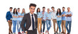 © Viorel Sima - young casual team with relaxed businessman leader standing in front