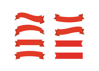 vector red ribbons. ribbon banner promotion vector illustration.