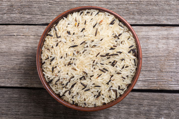 Canvas Print - Raw wild rice white and black