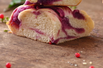 Wall Mural - delicious handmade bread food on old wooden background