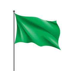 Waving the green flag on a white background