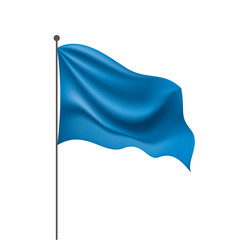 Wall Mural - Waving the blue flag on a white background