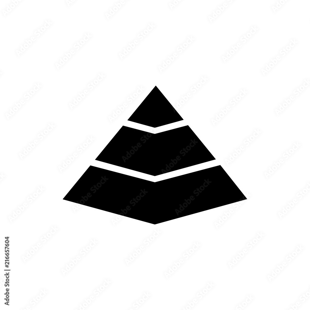Pyramid Chart. Flat Vector Icon illustration. Simple black symbol on ...