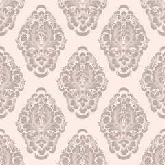 Vector damask seamless pattern background. Classical luxury old fashioned damask ornament, royal victorian seamless texture for wallpapers, textile, wrapping. Exquisite floral baroque template.