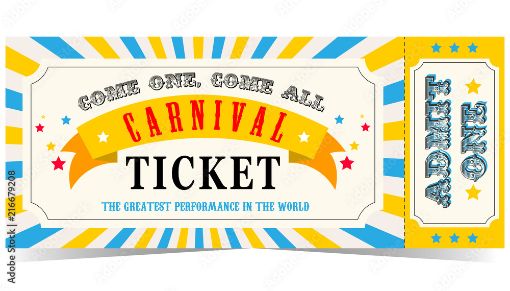 Carnival ticket - obrazy, fototapety, plakaty 