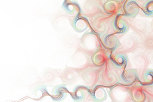 Abstract Fractal Gnarl Spiral On White Background
