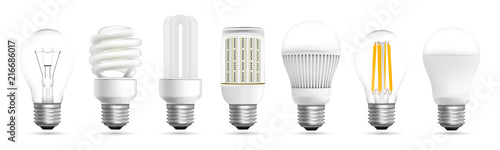 Light bulb evolution realistic effect vector Poster Mural XXL