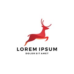 Wall Mural - jumping deer logo vector design inspirations
