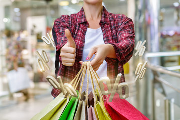 Wall Mural - Shopper showing interest.