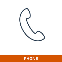 Phone vector icon. Contacts, call center sign isolated on white background. Flat design style