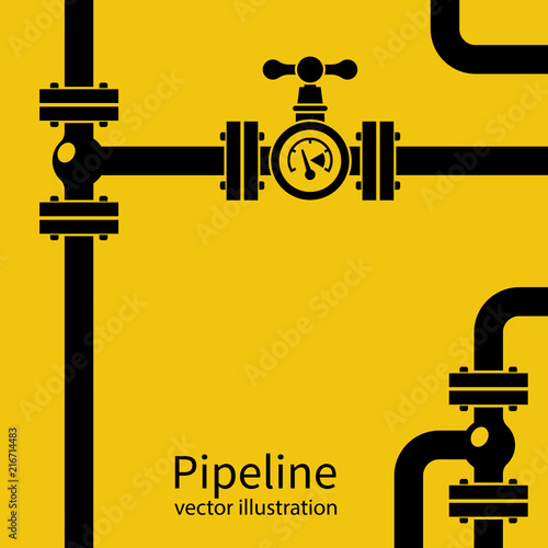 Fotomural Pipeline background black silhouette
