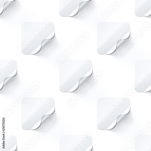 Download Blank Transparent Square Stickers Mock Up Seamless Pattern 3d Rendering Empty Quadratic Adhesive Sticky Label Mockup With Fold Clear Tileable Patern For Glass Door Or Wall Stock Photo Adobe Stock