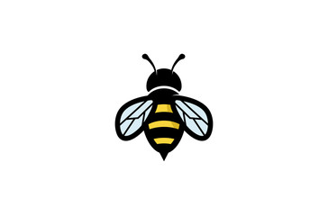 creative geometric bee logo design illustration