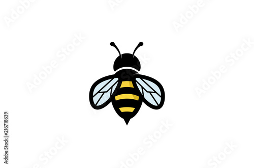 Fotomural Creative Geometric Bee Logo Design Illustration